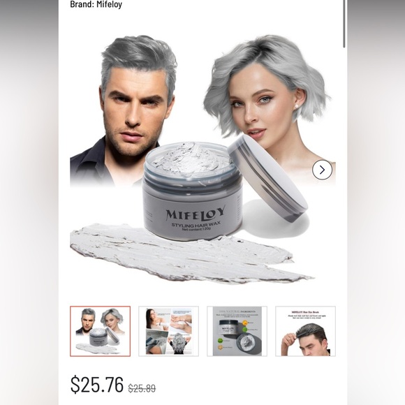 Mifeloy Silver Grey Temporary Hair Dye - Picture 2 of 3